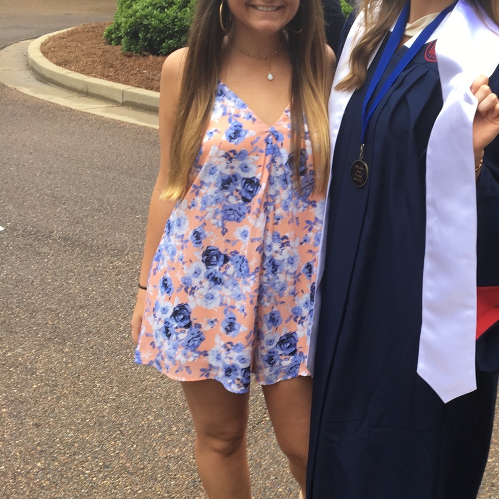 Pink floral flowwy romper